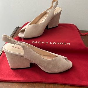 Sacha London suede sling back heels. Never worn, 3” heel, bought 1 year ago.